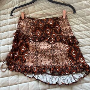 Boho Ruffle Mini Skirt